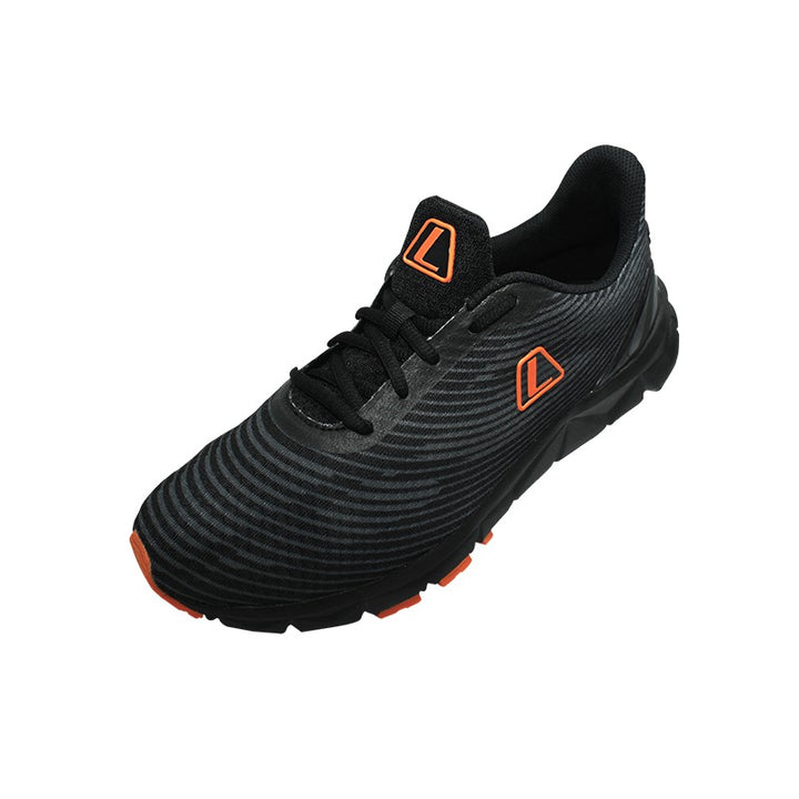 League RASS U Black/Orange Sepatu Running Pria