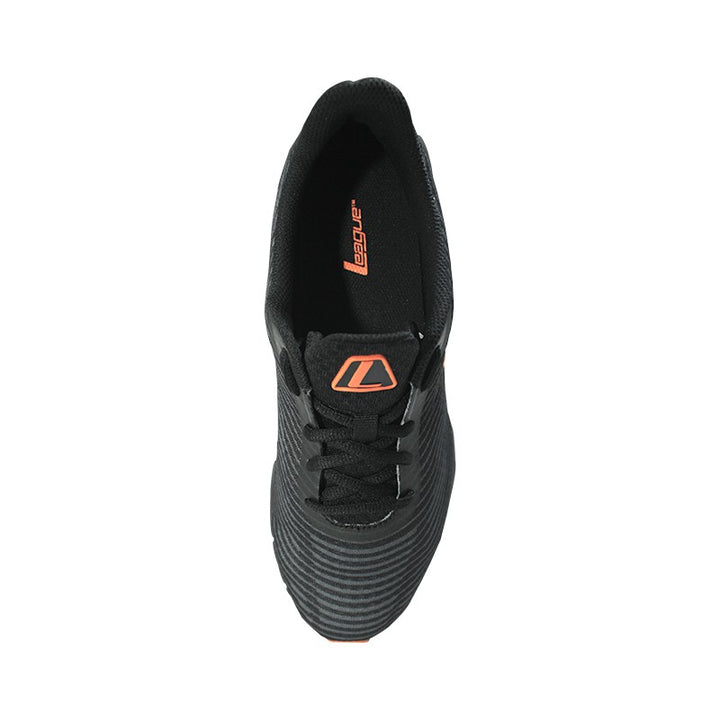 League RASS U Black/Orange Sepatu Running Pria