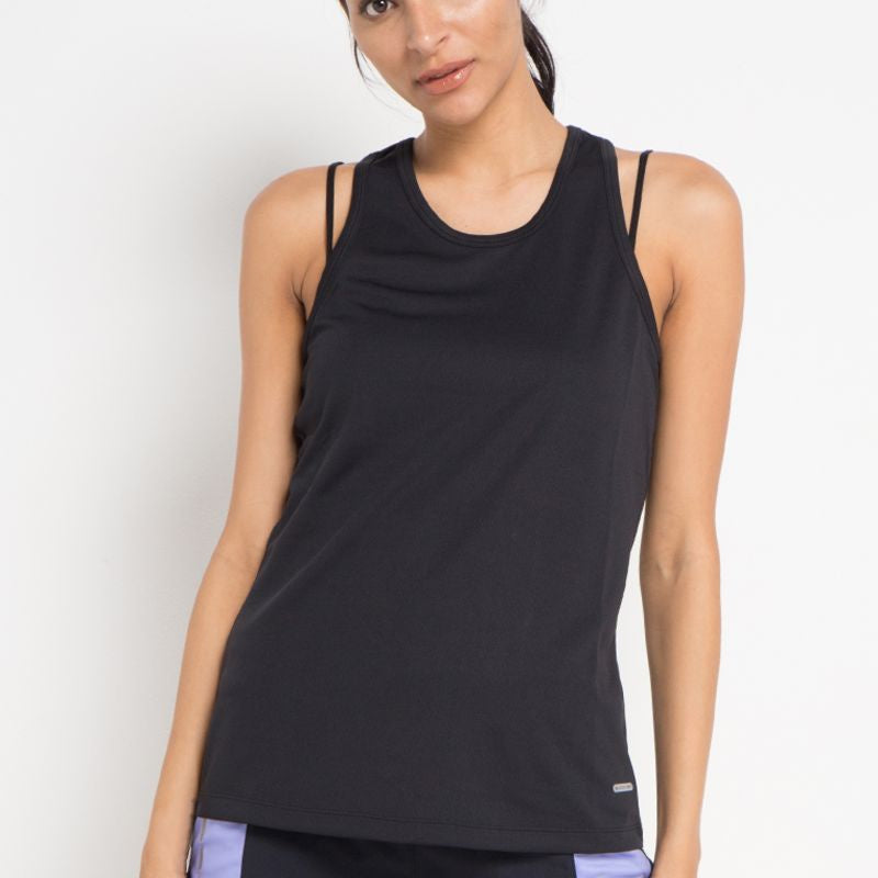 Tank Top Wanita Hitam Lari Elite