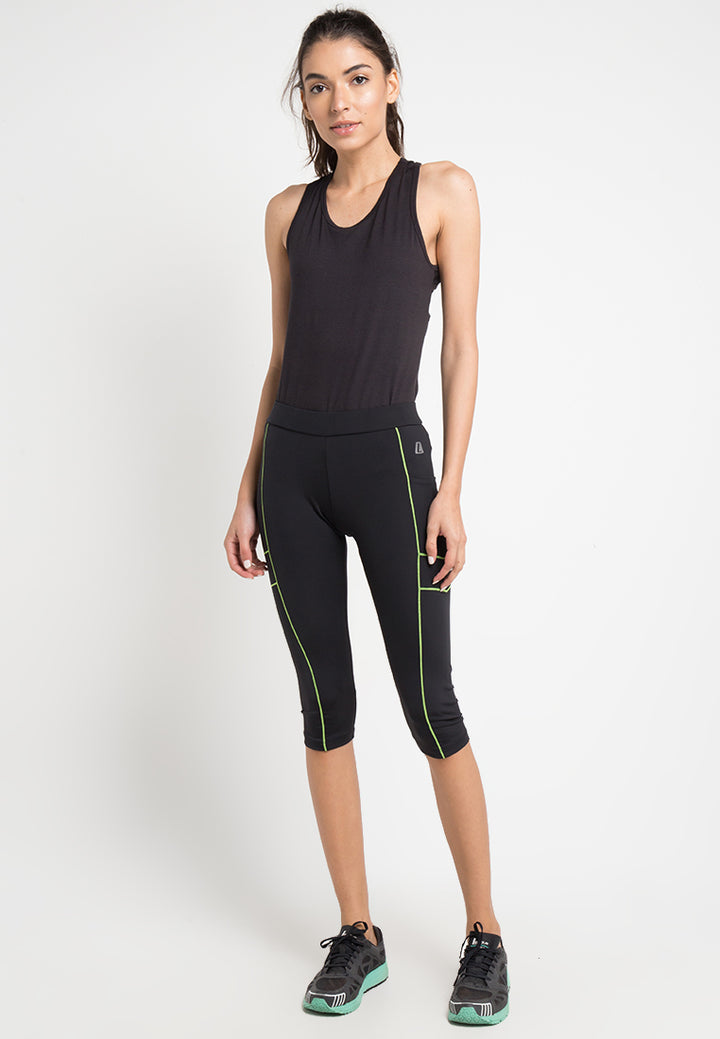 League Apparel Wanita Tights Running Slim Crop Capri Women SS18WSC1007H