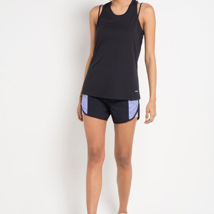 Tank Top Wanita Hitam Lari Elite