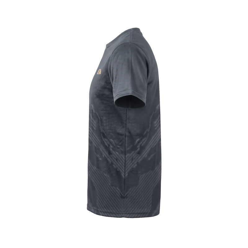 M Dabrok Jersey Lari Pria SS Abu-abu/Hitam