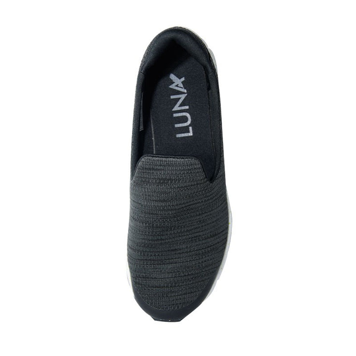 League Luna Craftedknit Black/Yellow Loafers Wanita