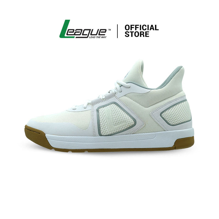 League Fourpoints White/Brown Sepatu Basket Pria
