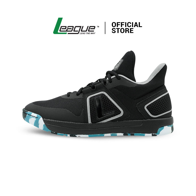 League Fourpoints Black/Grey Sepatu Basket Pria