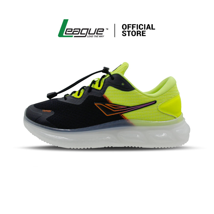 League Fusion U Black/Green Loafers Pria