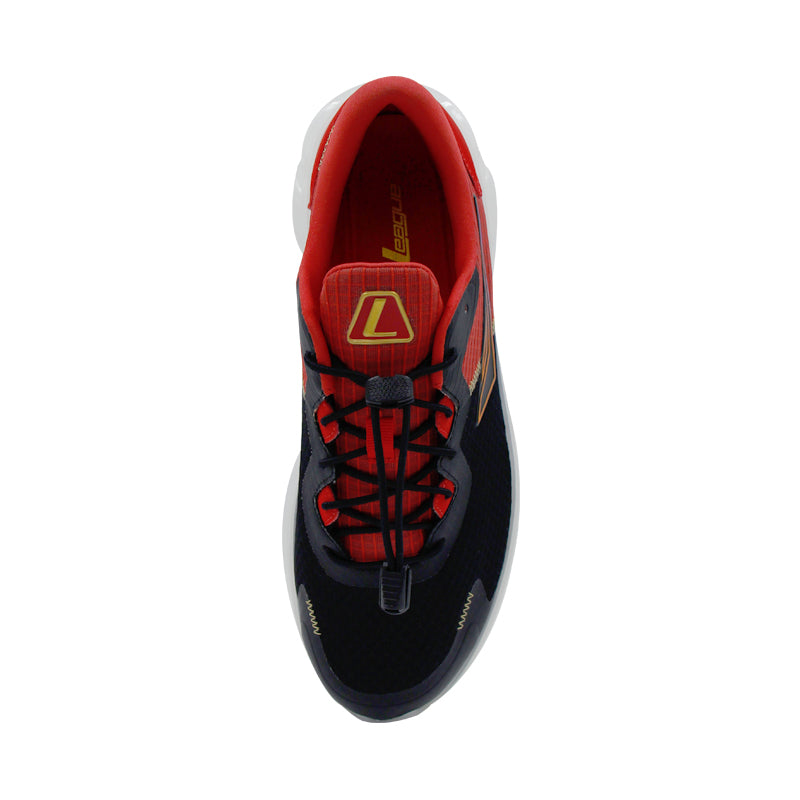 League Fusion U Black/Red Loafers Pria