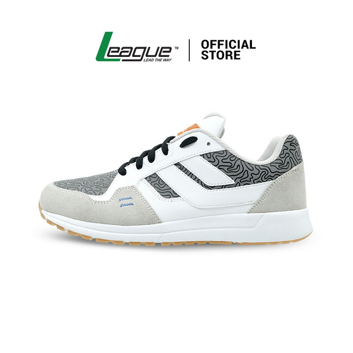 League Cruz Suede Grey/Orange Loafers Pria