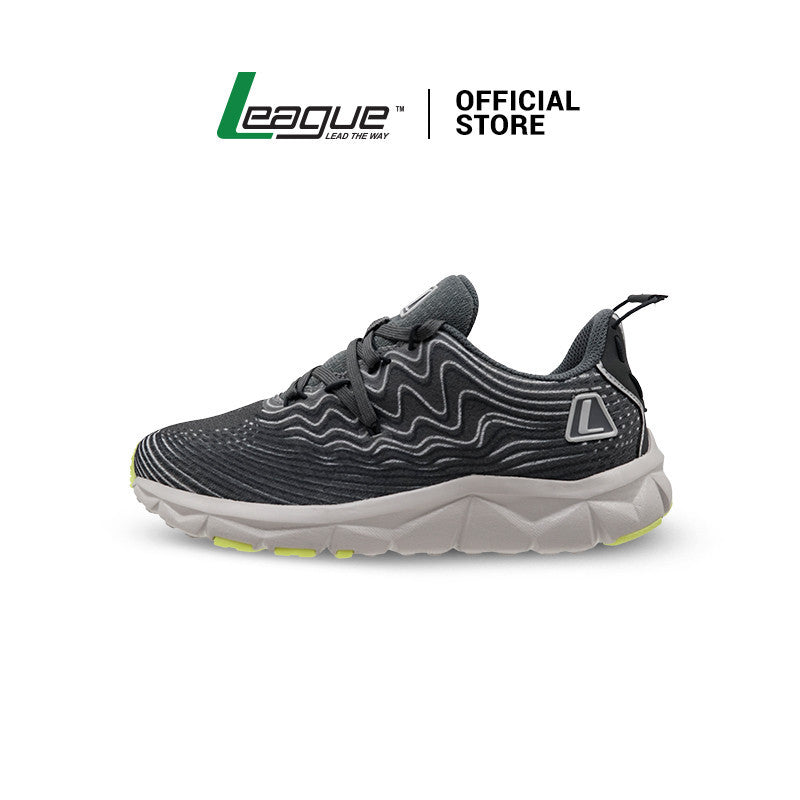 League Amp Jr Grey/Blue Sepatu Running Anak