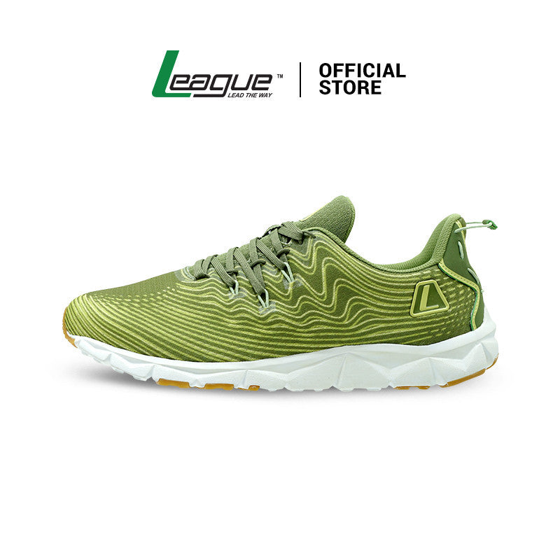 League AMP U Green/White Sepatu Running Pria