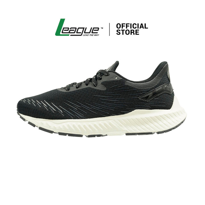 League Zapdos U Black/Blue Sepatu Running Pria