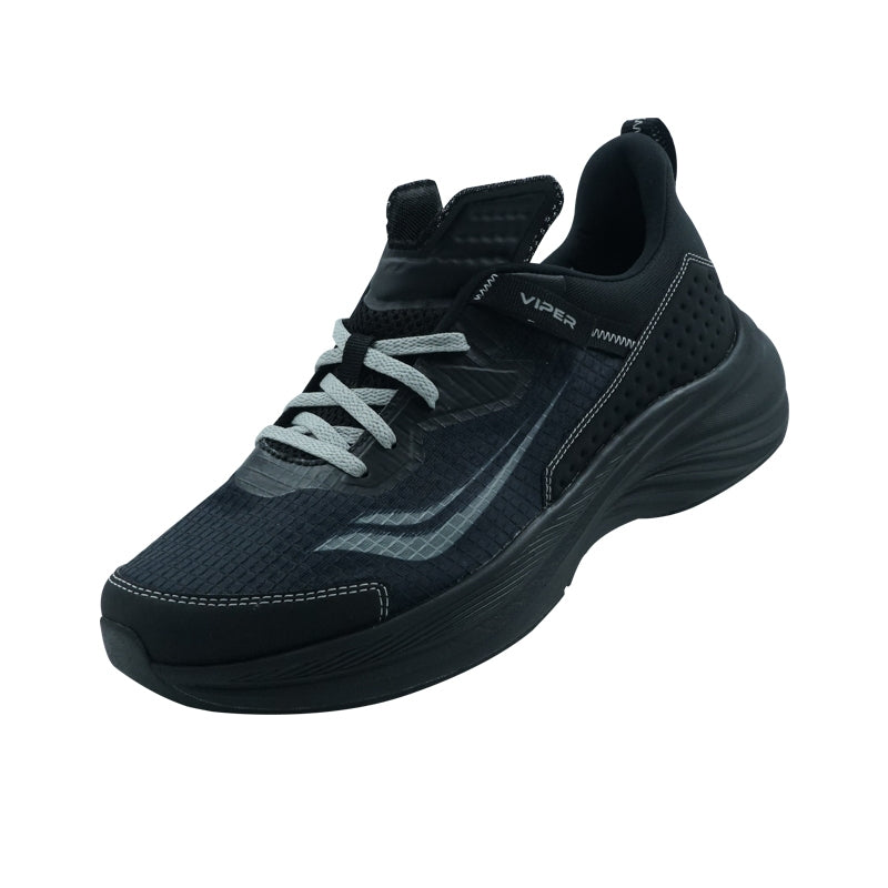 League Viper U Black/Grey Sepatu Running Pria