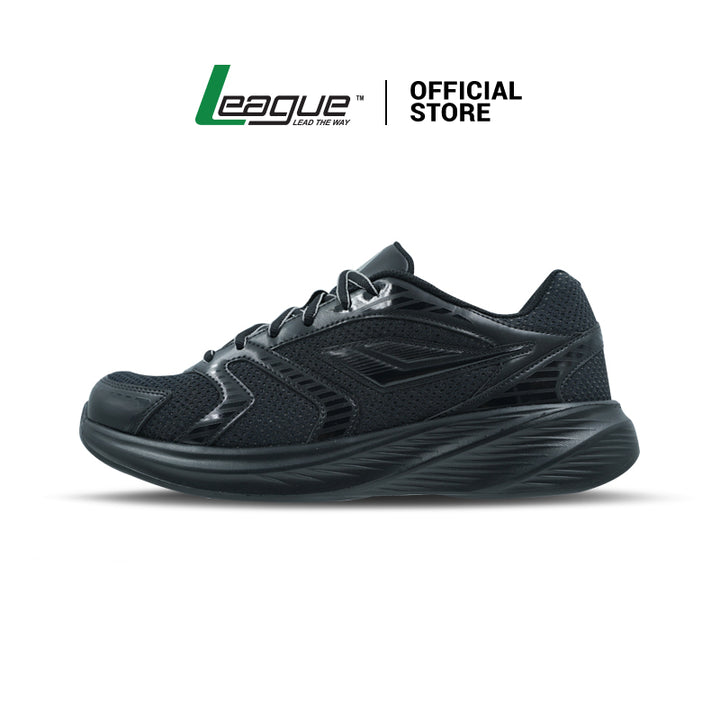 League Decra X U Black/Grey Sepatu Running Pria