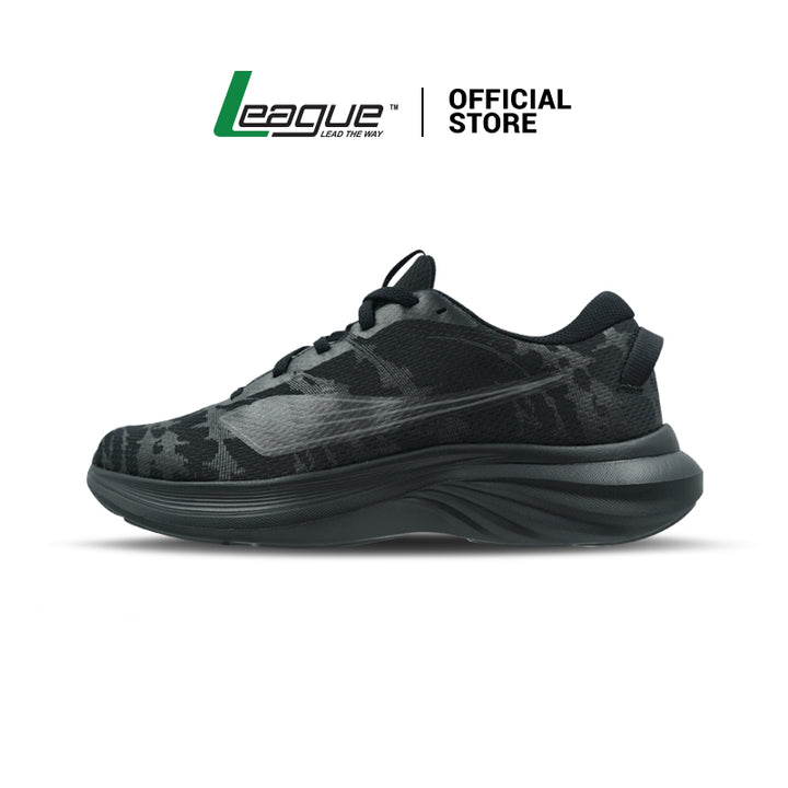 League Shinai U Black/Black Sepatu Running Pria